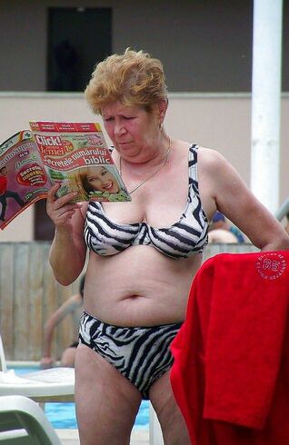 Fat older beotches on the beach..