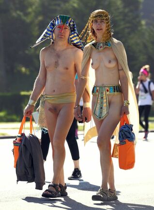 Mature couples nudists in public